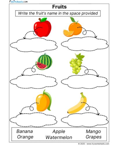 Science Grade 1 Worksheet – Fruits