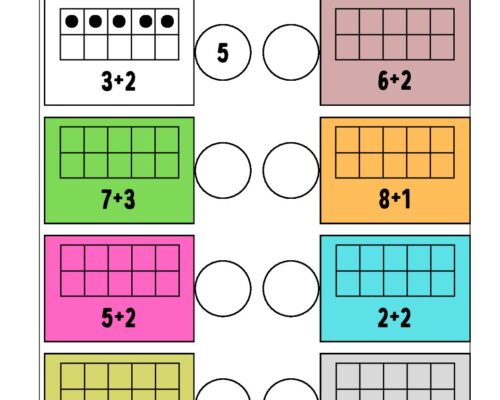 Math KG Worksheet – Easy Addition