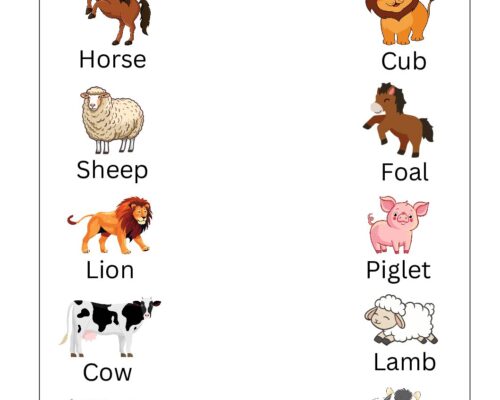 Science Grade 2 Worksheet Animals and young ones