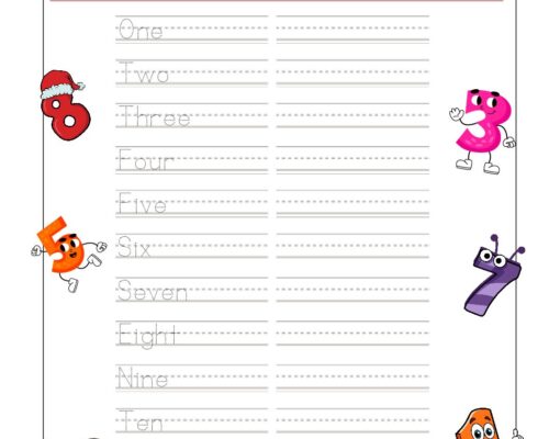 Math KG Worksheet – Number Names