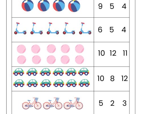 Count the Objects and Circle the Correct Number