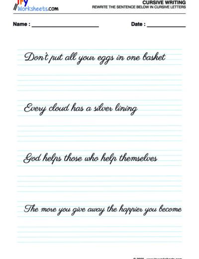 English Cursive Writing – 4