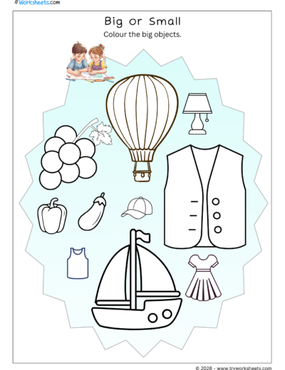 Big or Small Math Worksheets for Kids – 4