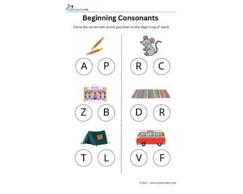 English – Grammar  – Beginning Consonants-4