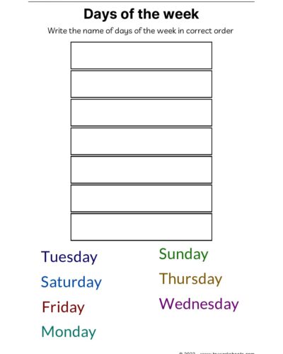 Correct order days