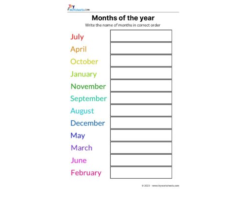 Correct order of months
