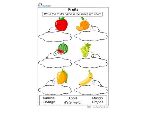 Science Grade 1 Worksheet – Fruits