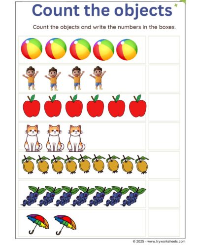 Math KG Worksheet – Counting