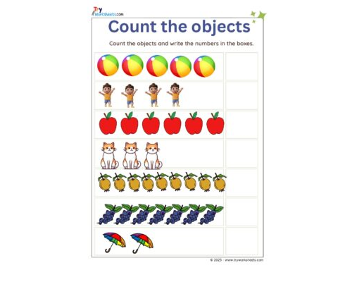 Math KG Worksheet – Counting