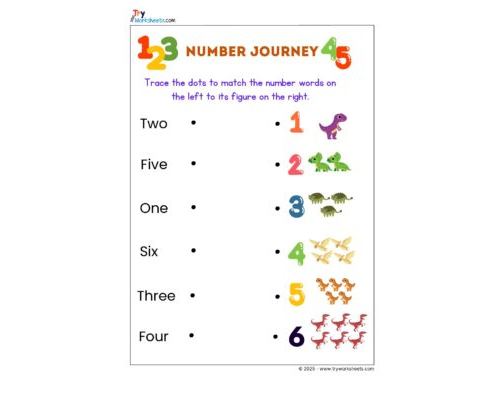 Math KG Worksheet – Number Journey