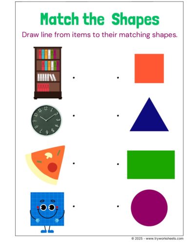 Math KG Worksheet – Shapes