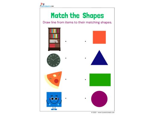 Math KG Worksheet – Shapes