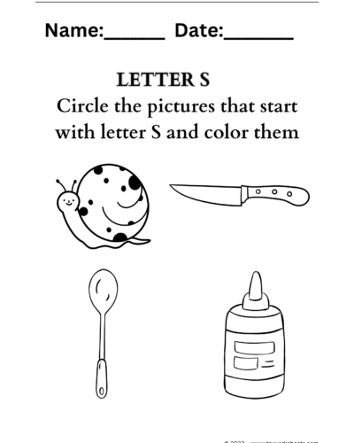 Letter coloring S