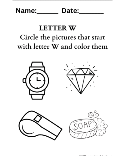 Letter coloring W