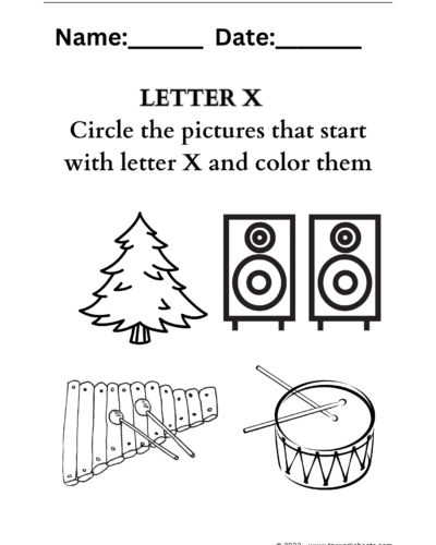 Letter coloring X