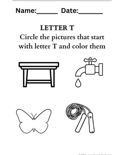 Letter coloring T