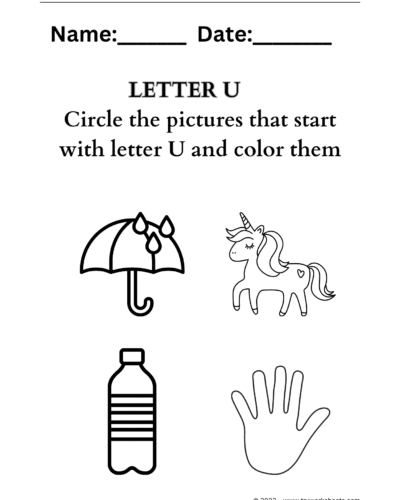 Letter coloring U