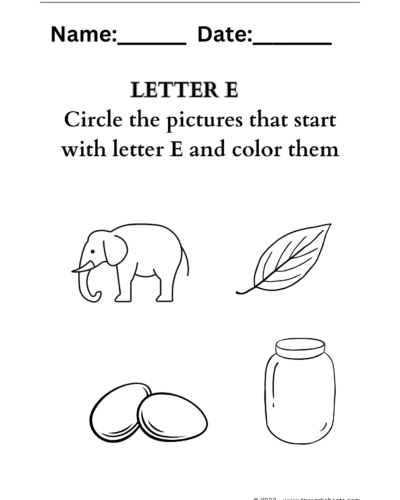 Letter coloring E