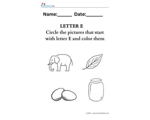 Letter coloring E