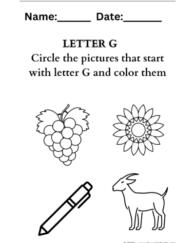 Letter coloring G