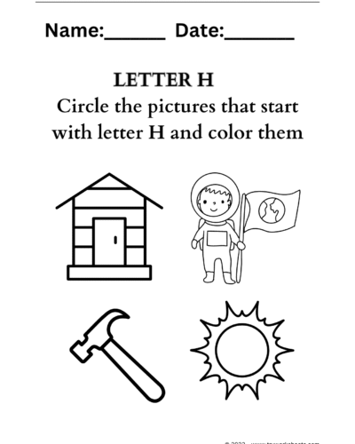 Letter coloring H