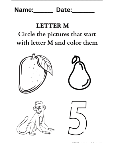 Letter coloring M