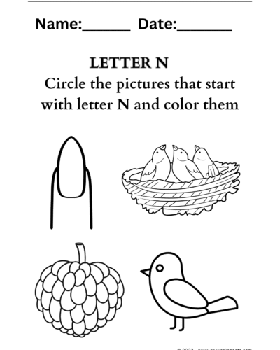 Letter coloring N