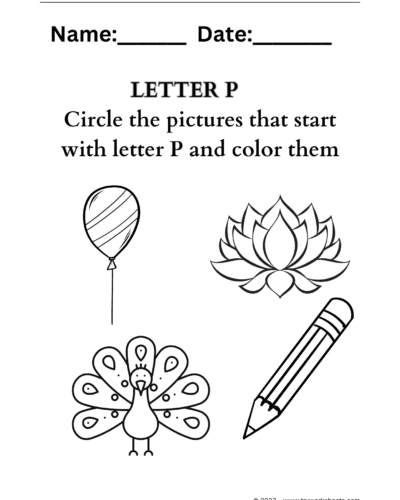 Letter coloring P