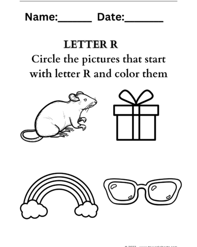 Letter coloring R