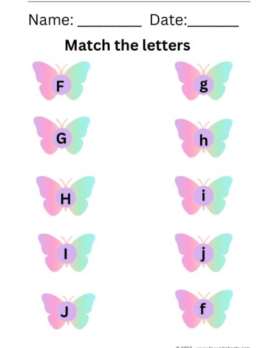 Match the Lowercase Alphabet  – Set 2