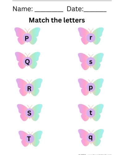 Match the Lowercase Alphabet  – Set 4