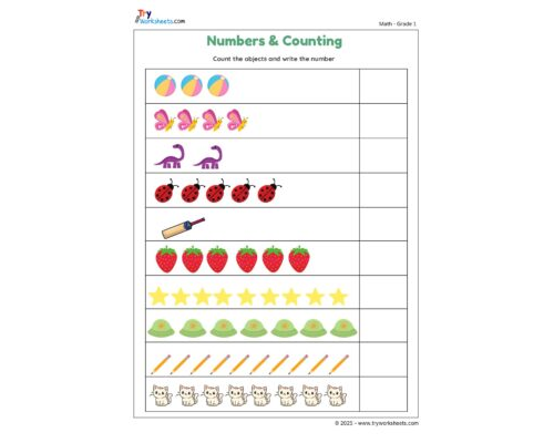 Count the Objects and Write the Number