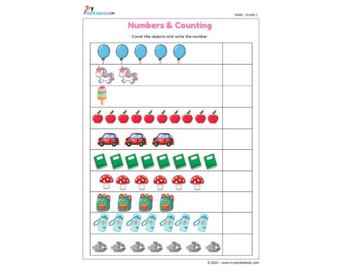 Count the Objects and Write the Number