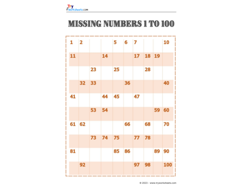 Missing Numbers 1-100