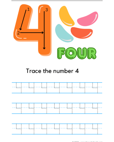 Number-4-Tracing
