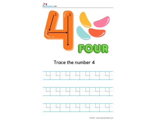 Number-4-Tracing