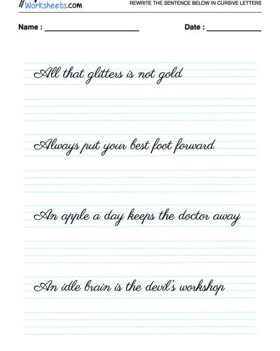 English Cursive Writing – 2