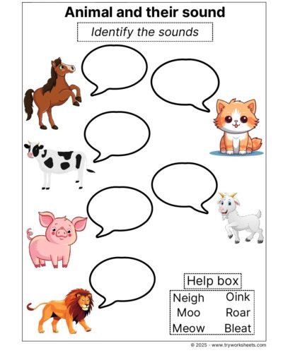 Science Grade 2 Worksheet Animals And Their Sound