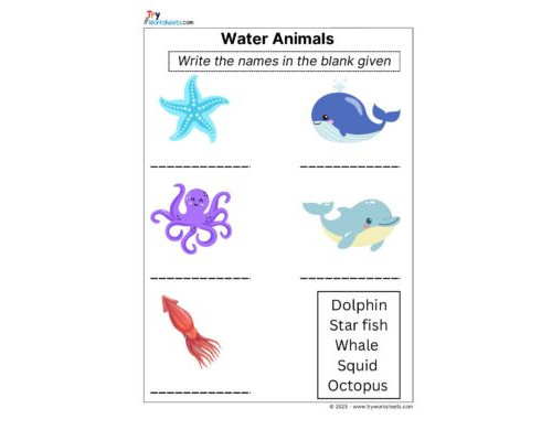 Science Grade 2 Worksheet Water Animals