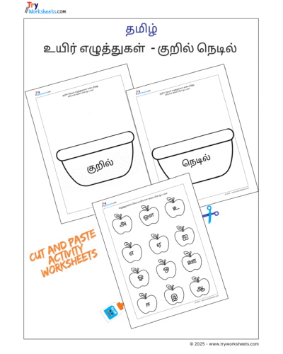 Tamil Grade 1 Identify Kuril and Nedil Vowels Worksheet