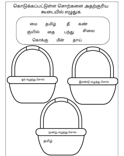 Tamil Grade 2 – Group the words by letter count