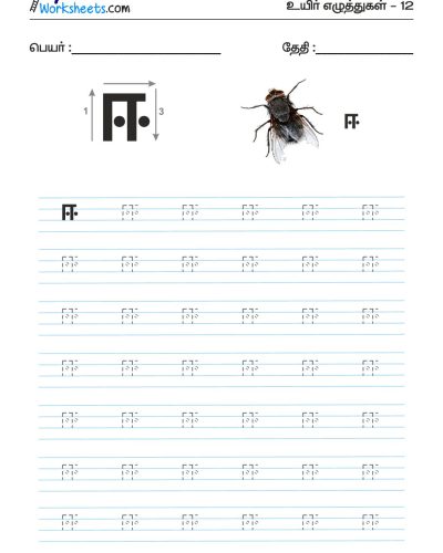 Tamil Tracing Worksheet – Letter – ஈ