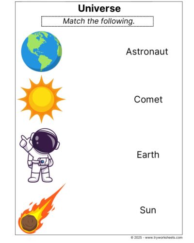 Science Grade 1 Worksheet – Universe