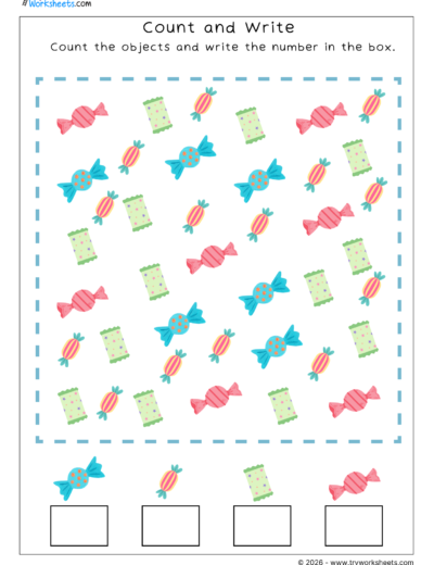 Counting Numbers Worksheets for Kids | Count &  Write