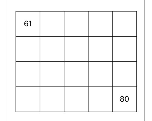 Missing Numbers: Fill in Numbers 61 to 80