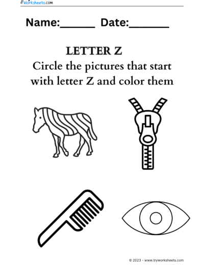 Letter coloring Z