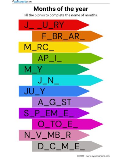 Fill the months name