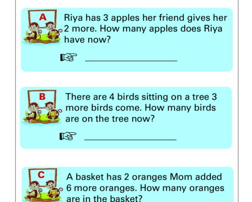 Math Grade 1 – Addition Word Problem Worksheets for Kids