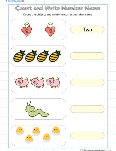 Numbers & Counting Worksheets for UKG