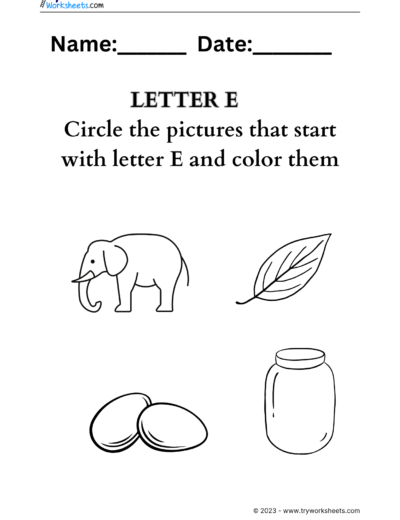 Letter coloring E